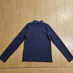 Janie and Jack Navy Long Sleeve Turtleneck Top Girl Size 7